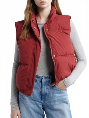 Thread & Supply Quilted Puffer Vest NWT Sun Dried Tomato Red Sz Medium